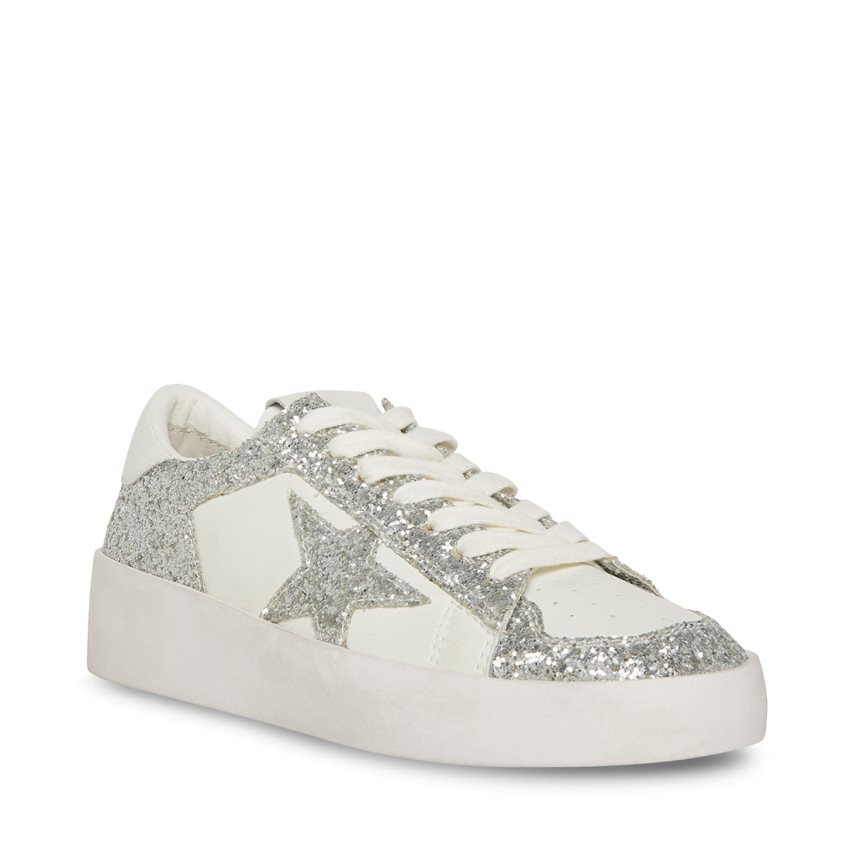 Silver Steve Madden Perona Women's Sneakers | PH 9167DYA